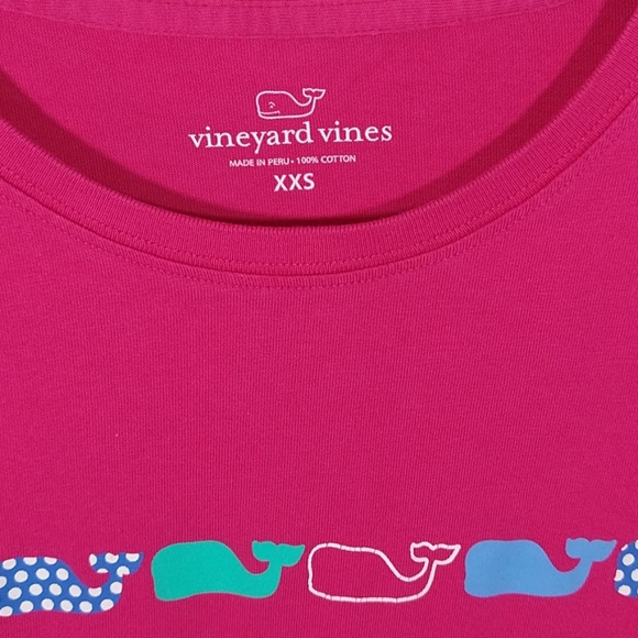 Girls Vineyard Vines Shirt Size XXS Pink Whales - Picture 3 of 7